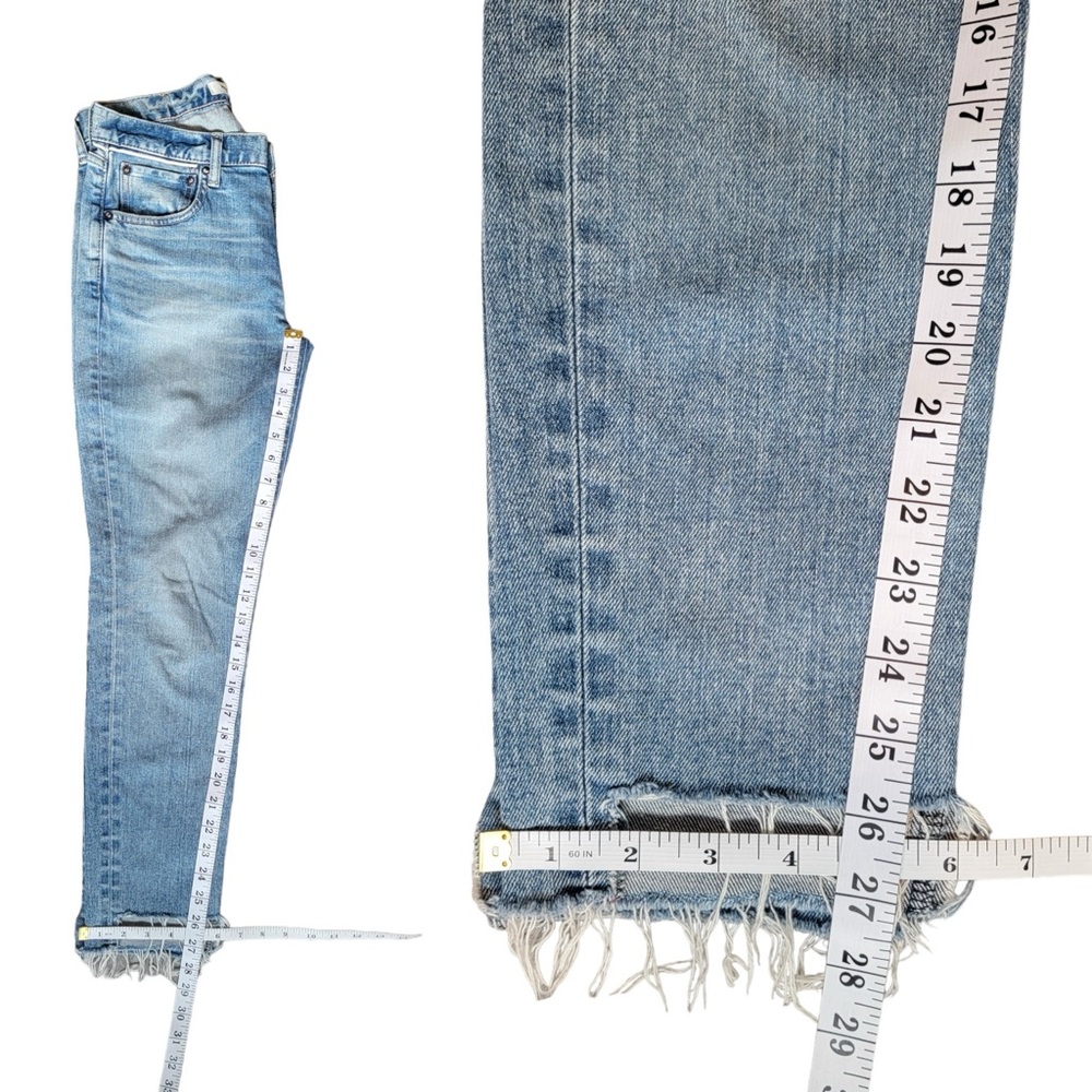 Moussy Vintage Blossom Skinny Jeans Light Blue Mid-Rise Raw Step Hem Wom… - Picture 13 of 16